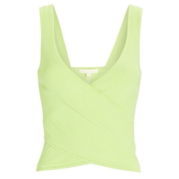 JONATHAN SIMKHAI Jada Knit Wrap Tank Top In Green-lt - Picture 1 of 8